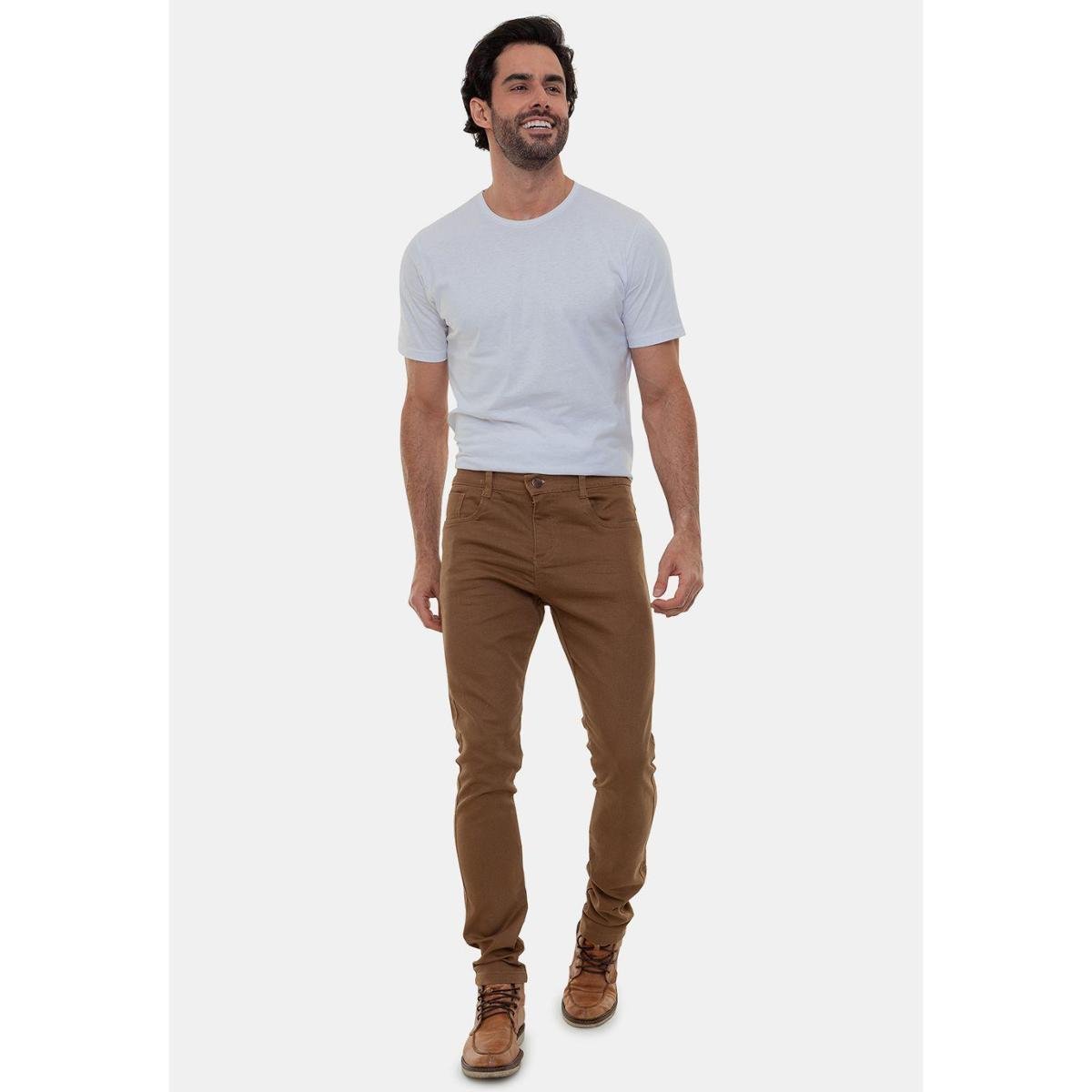 Calça de Sarja Premium Masculina Tradicional Bege Versatti Dubai Menor preço em Calça de Sarja Premium Masculina Tradicional Bege Versatti Dubai