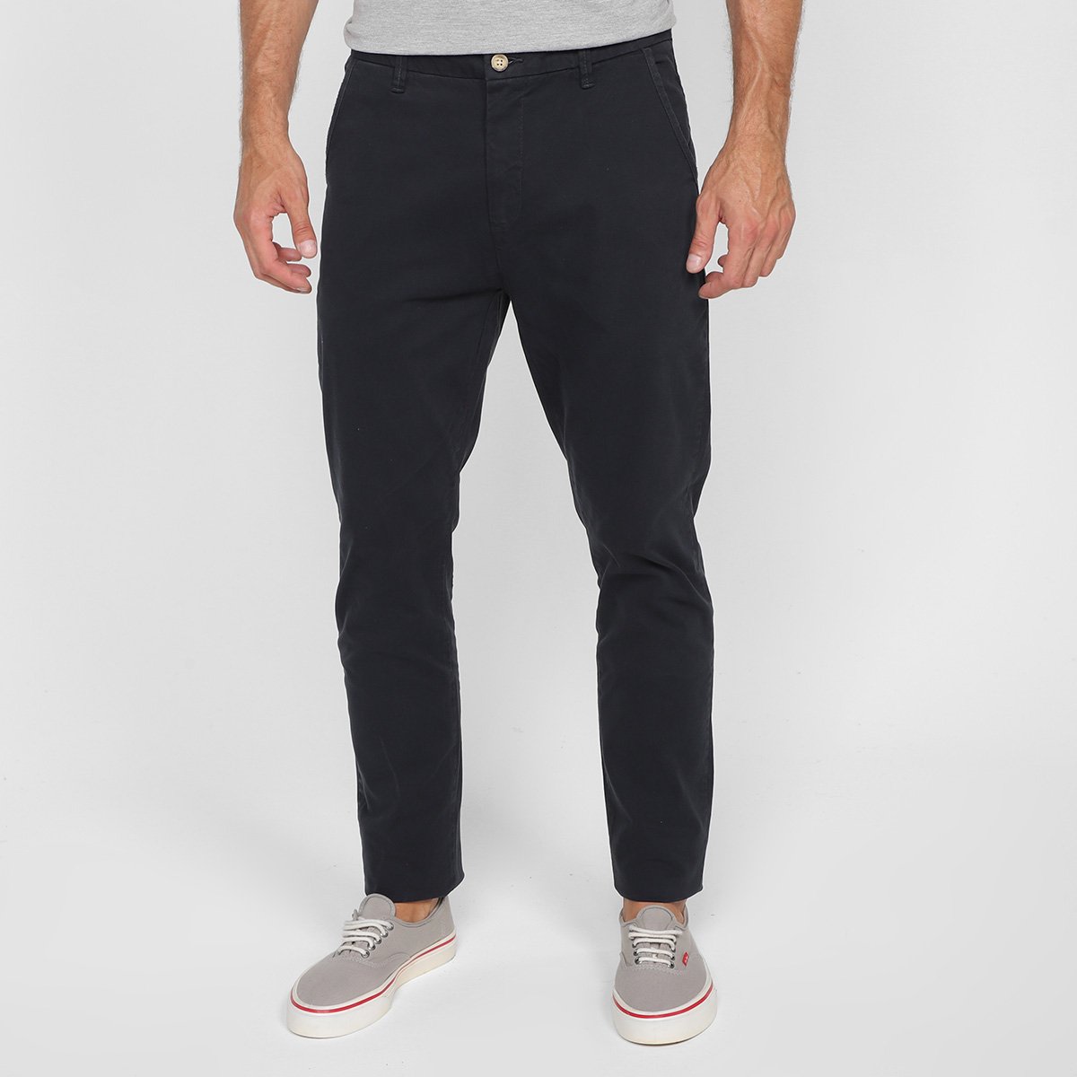 Calça De Sarja Reserva Slim Masculina - Marinho Menor preço em Calça De Sarja Reserva Slim Masculina - Marinho
