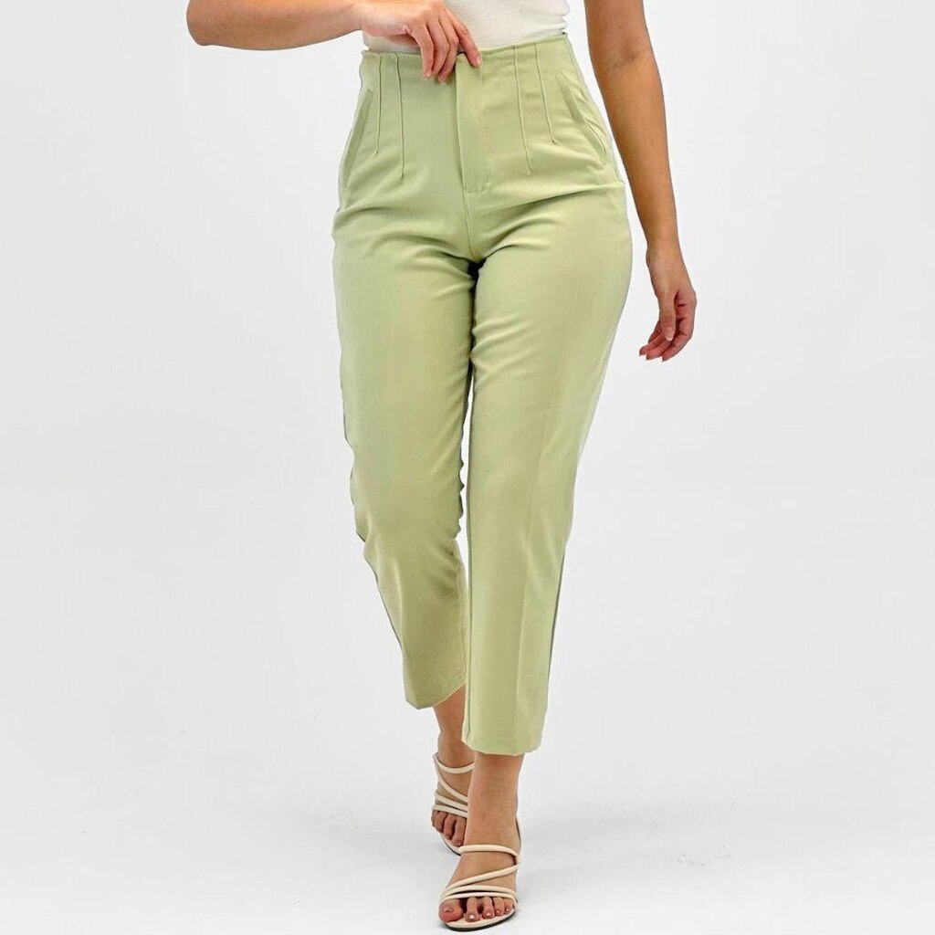 Calça Dipanno Alfaiataria Tecido Reta Feminina