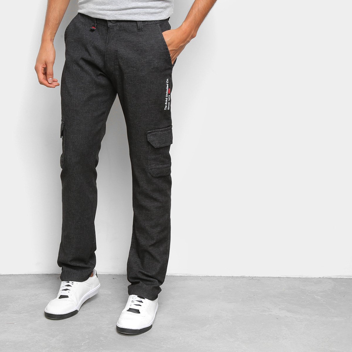 Calça Ecko Color Cargo Masculina - Preto Menor preço em Calça Ecko Color Cargo Masculina - Preto