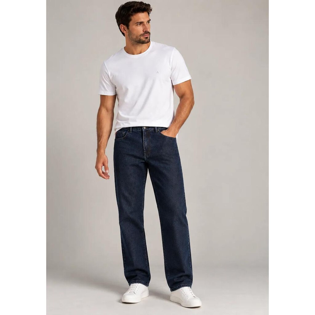 Calça Ellus First Blue Modelagem Reta Classic Lav.Escuro