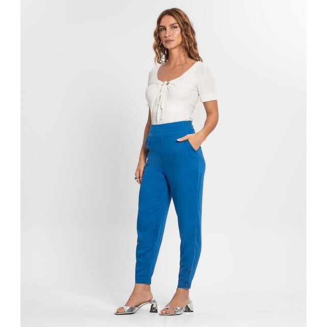 Calça Em Viscose Feminina Endless Azul