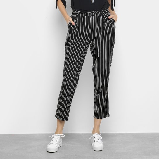 Calça Facinelli Cigarrete Feminina - Preto+Branco