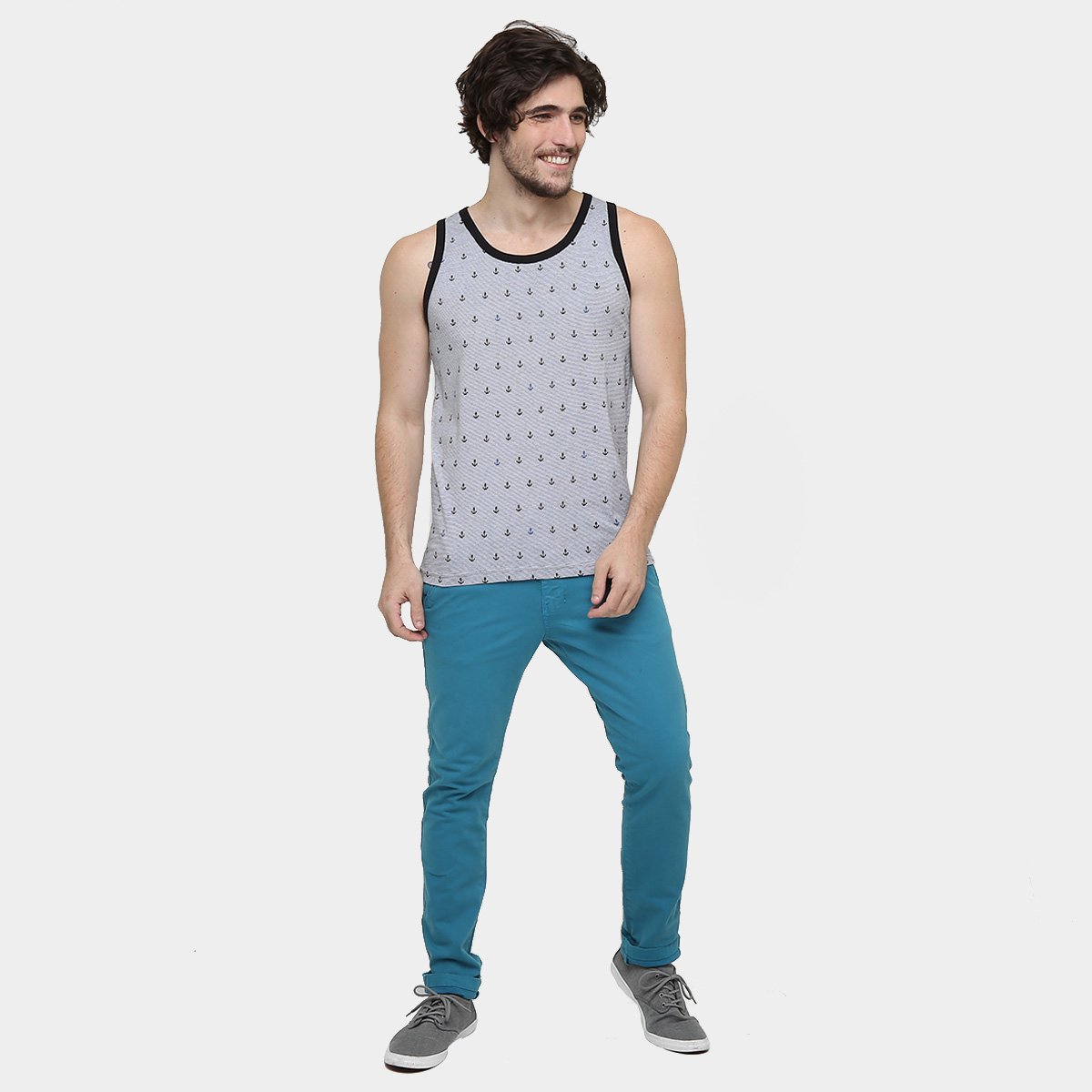 calça azul turquesa masculina