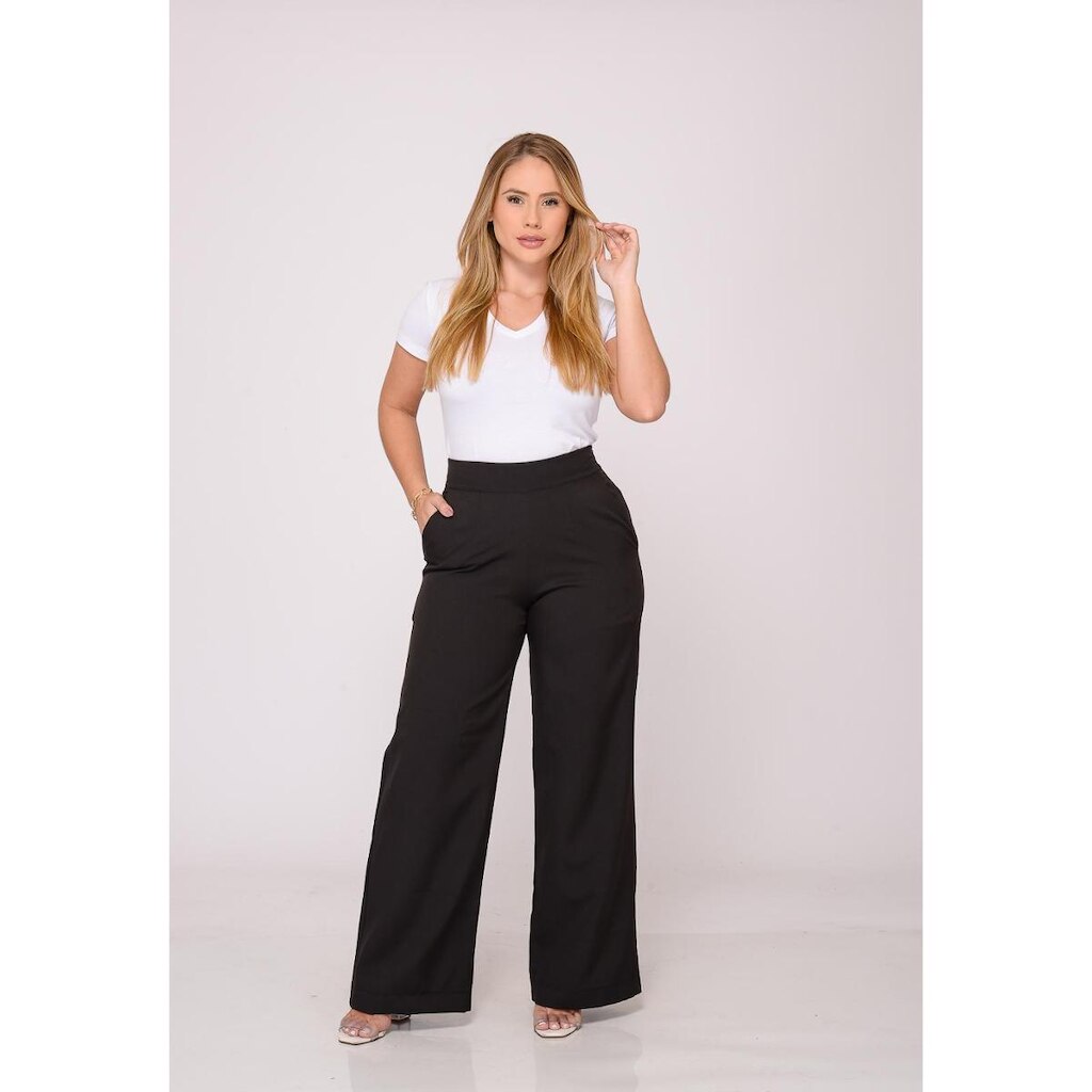 Calça Feminina Alfaiataria Preto com bolso