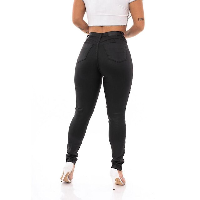 Calça Feminina Básica Moda Casual Moda Jeans Cintura Alta