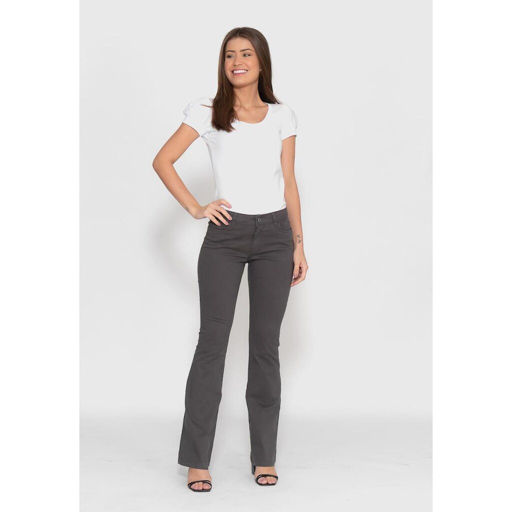 Calça feminina Boot Cut 7825 Chumbo Bella Canvas