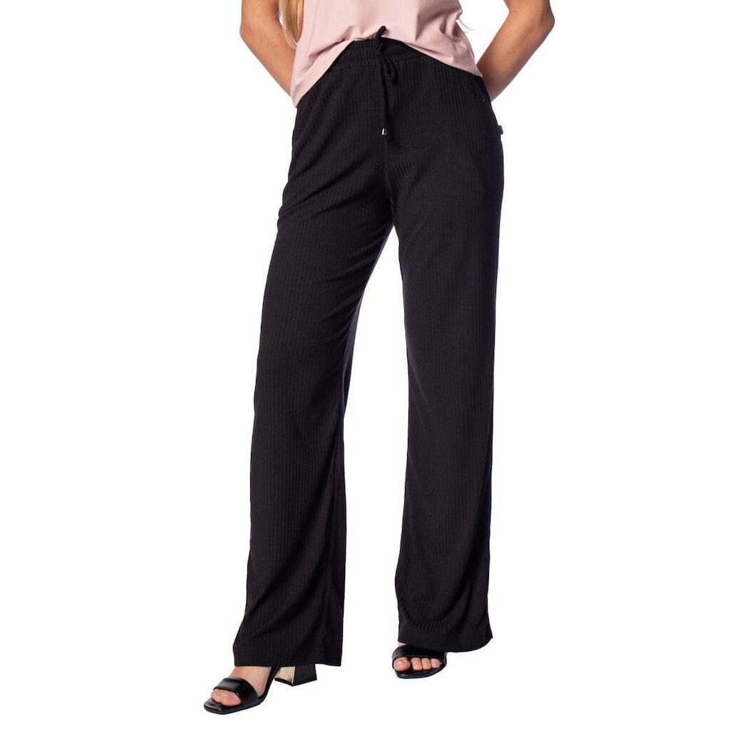Calça Feminina Bruna E Bia Wide Leg Canelada Marrom