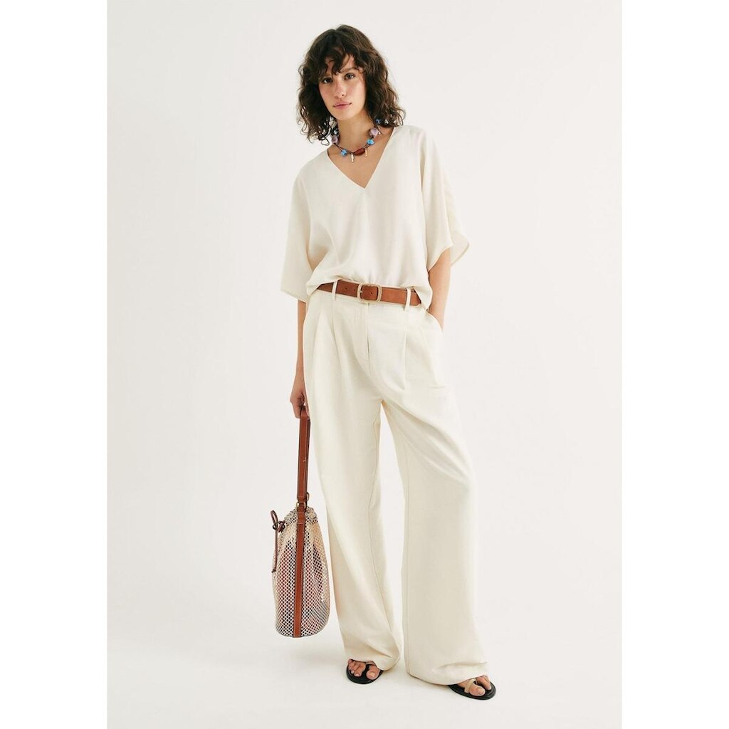 Calça Feminina Cintura Média Com Linho