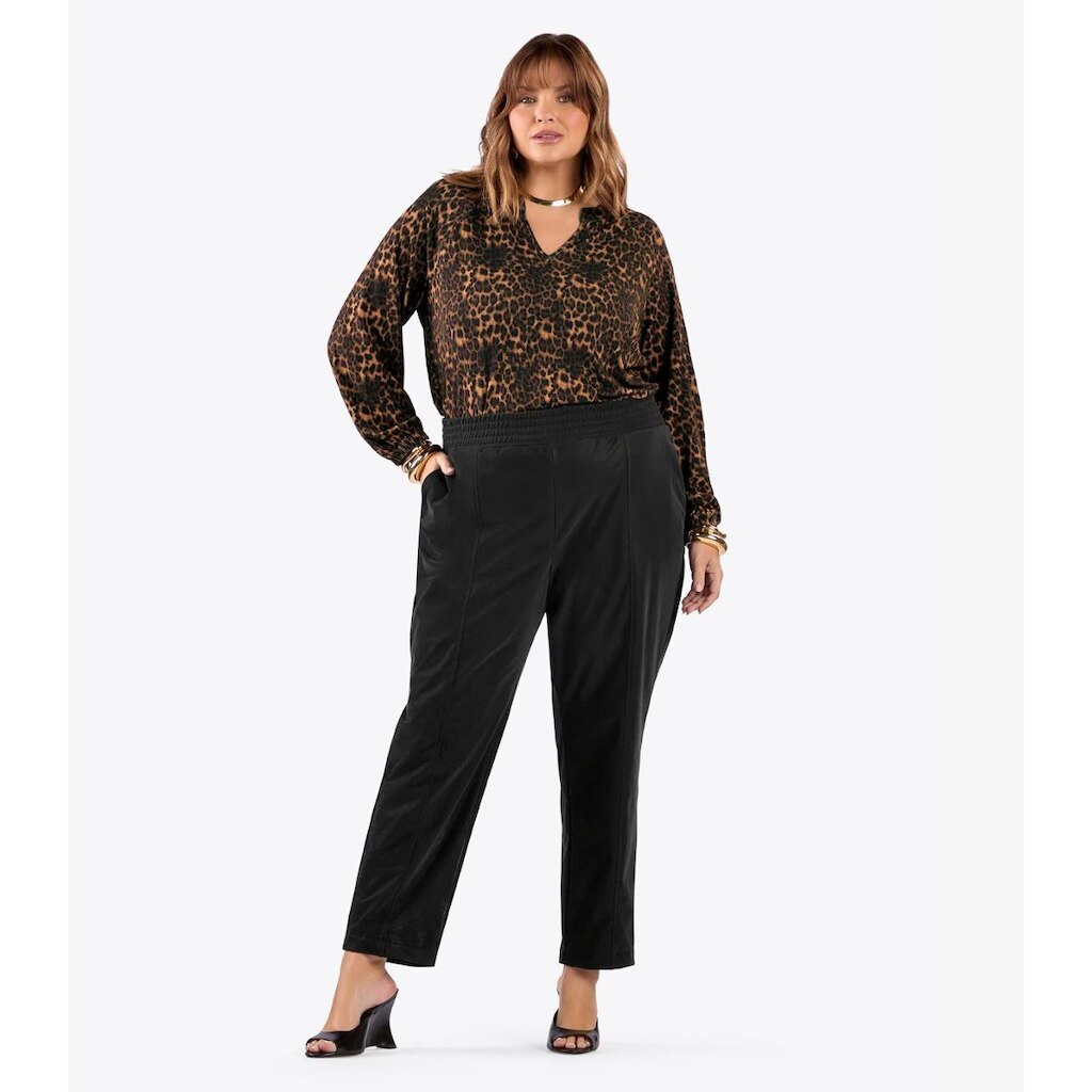 Calça Feminina Courino Plus Size Secret Glam Preto