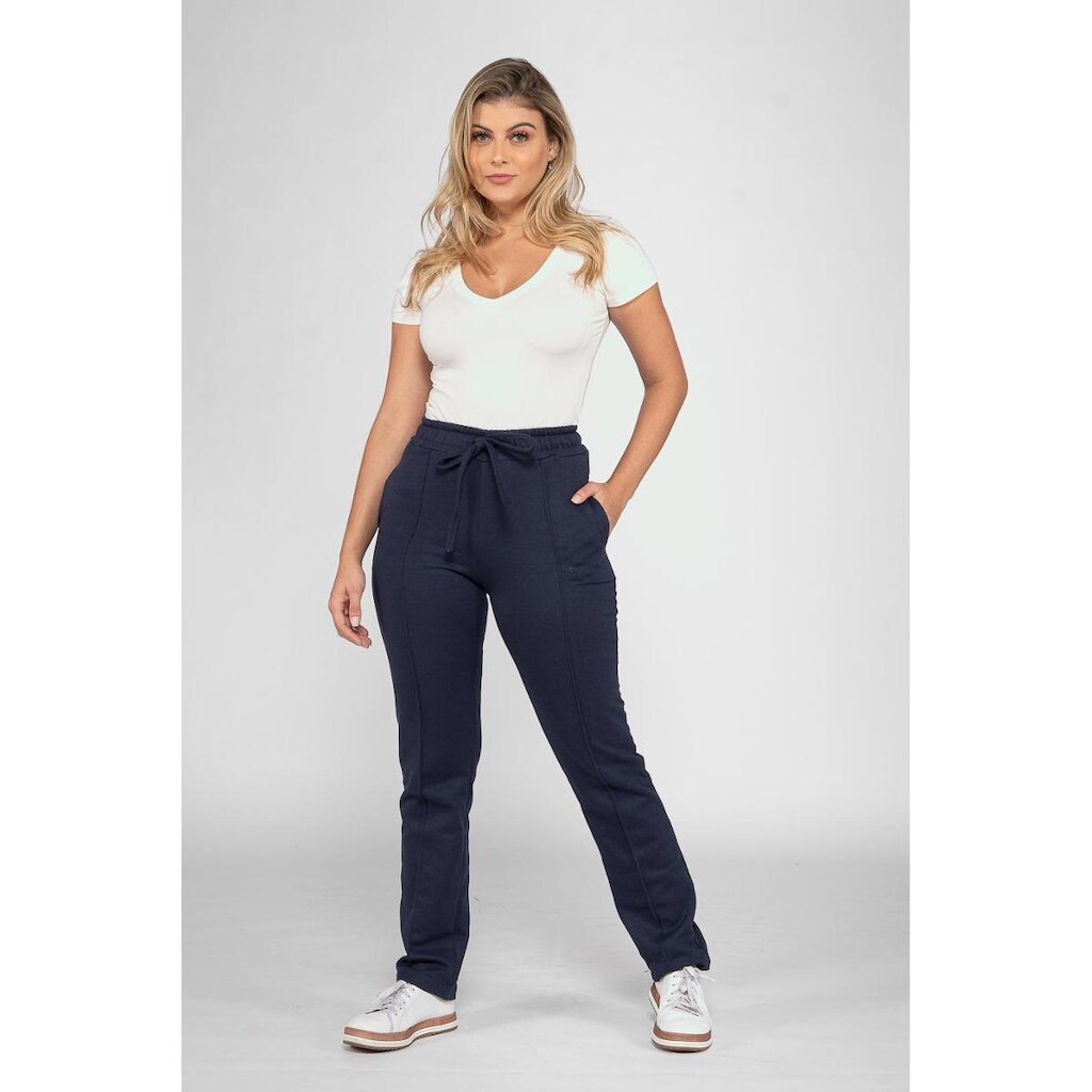 Calça Feminina em Moletom 7860 Azul Moletom Bella Canvas