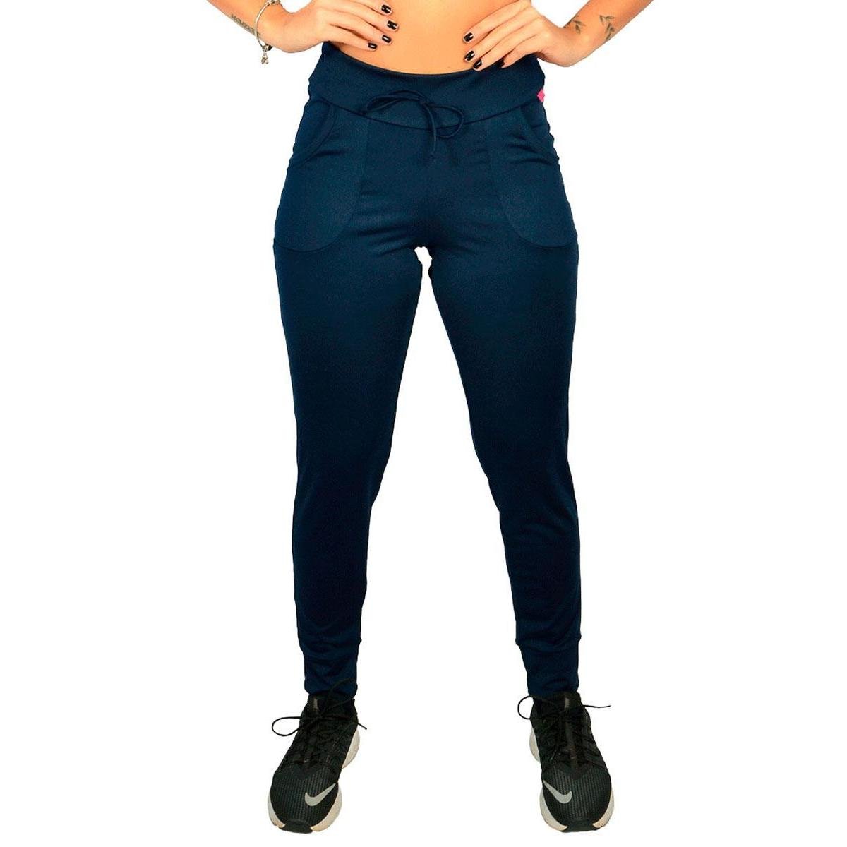 Calça Feminina Estilo Jogger Slim Fit Confortável Lisa Com Bolsos Menor preço em Calça Feminina Estilo Jogger Slim Fit Confortável Lisa Com Bolsos