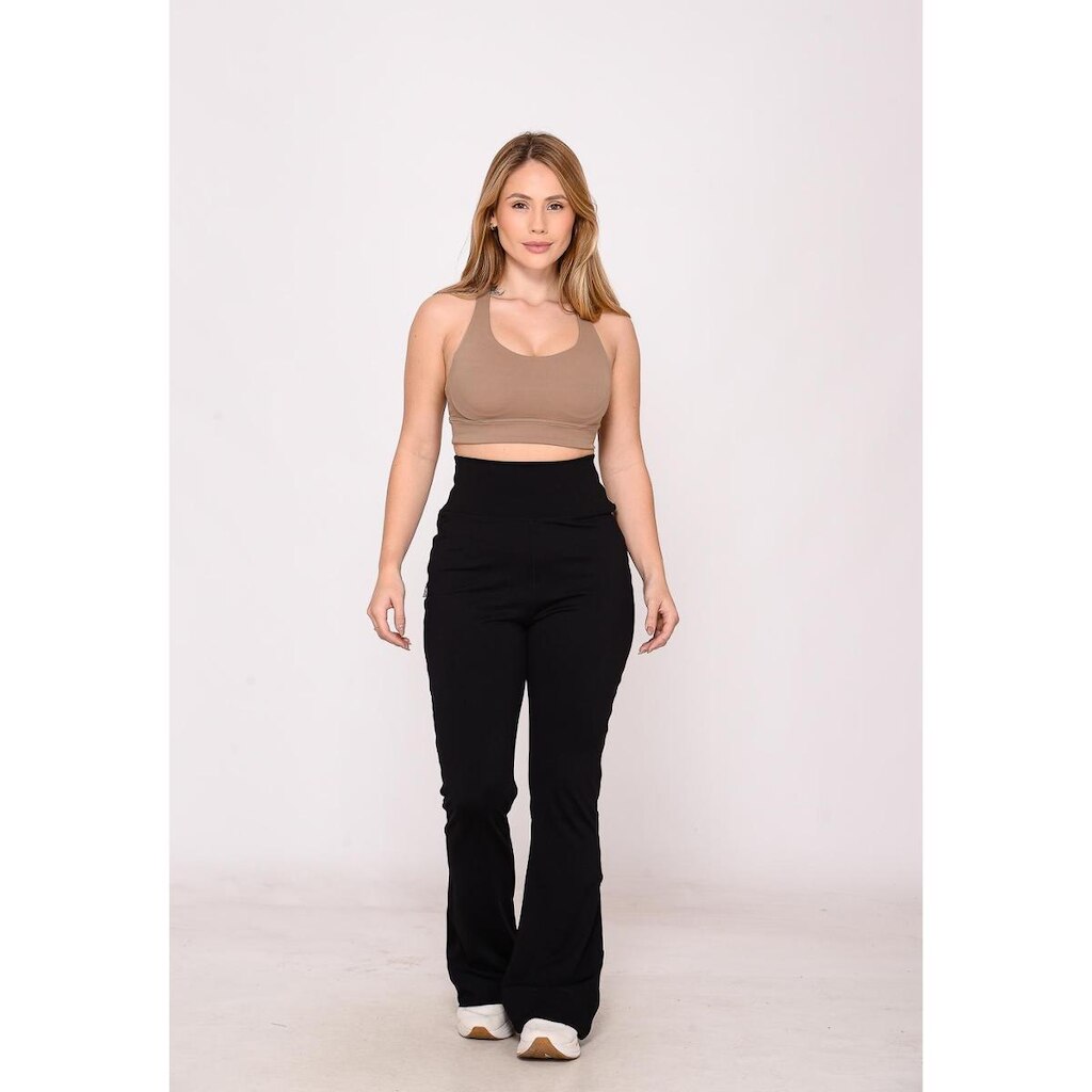 Calça Feminina Fitness Flare 7965 Preto