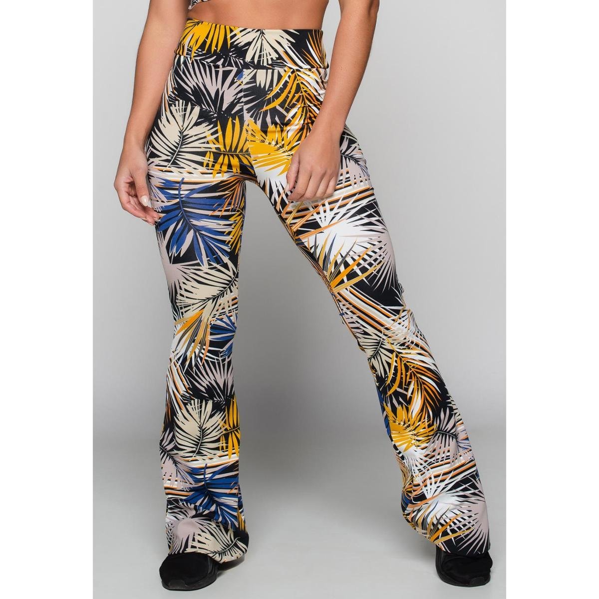 Calça Feminina Flare Estampada Pantalona Cintura Alta Mvb Modas Menor preço em Calça Feminina Flare Estampada Pantalona Cintura Alta Mvb Modas