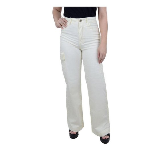 Calça Feminina FreeSurf  Wide Leg Cargo Off White - 12080