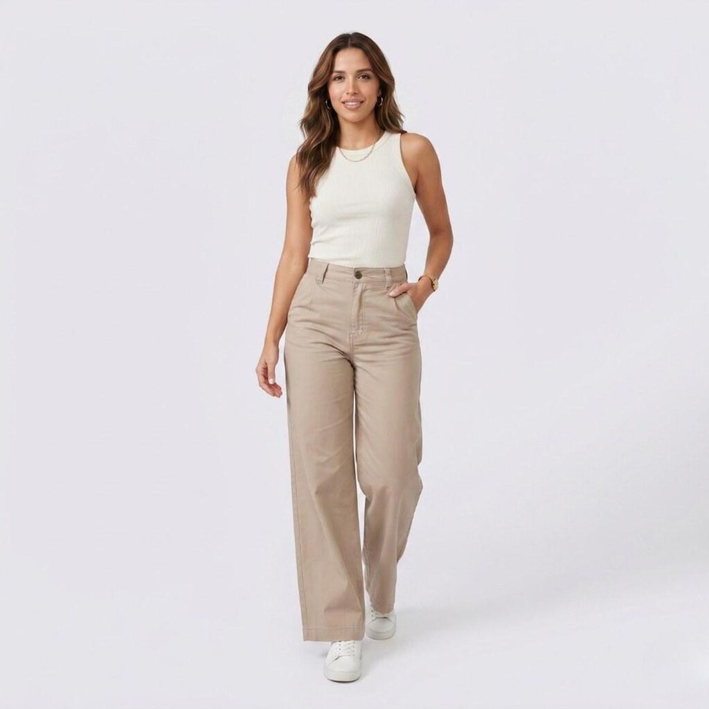 Calça Feminina jeans Human Body Wide Leg Color