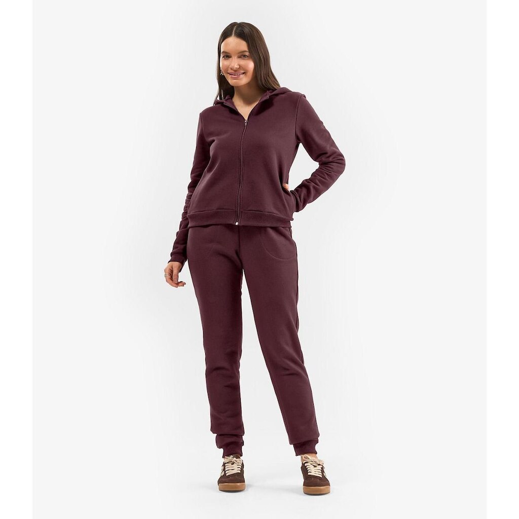 Calça Feminina Jogger Em Moletom Peluciado Rovitex Vermelho