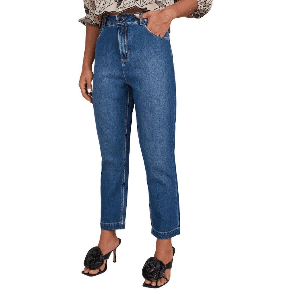 Calça Feminina Lado Avesso Jeans New Straight Mignon - L1252