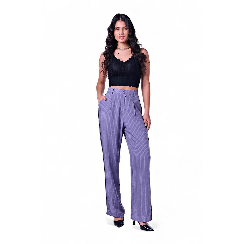 Calça Feminina Listrada Viscose