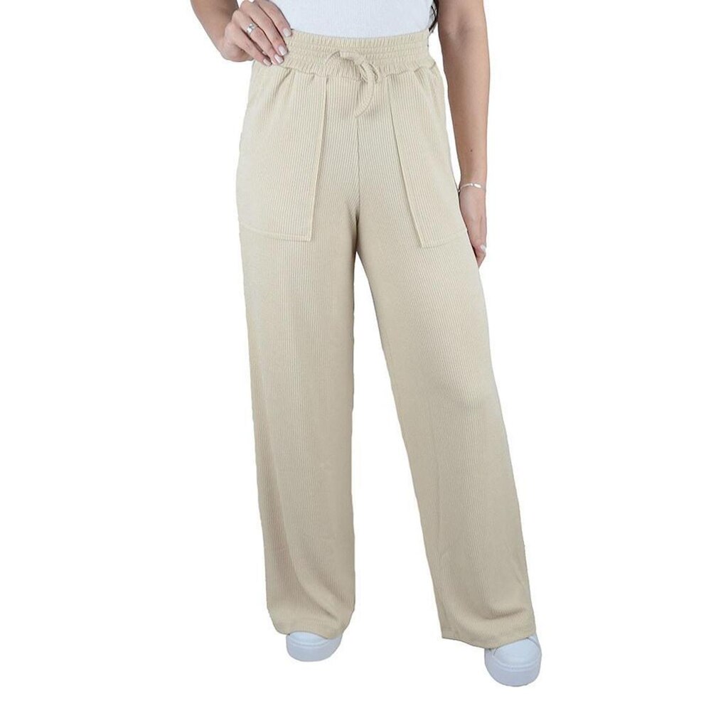 Calça Feminina LZT Wide Leg Canelada Bege Cappucino - 2410