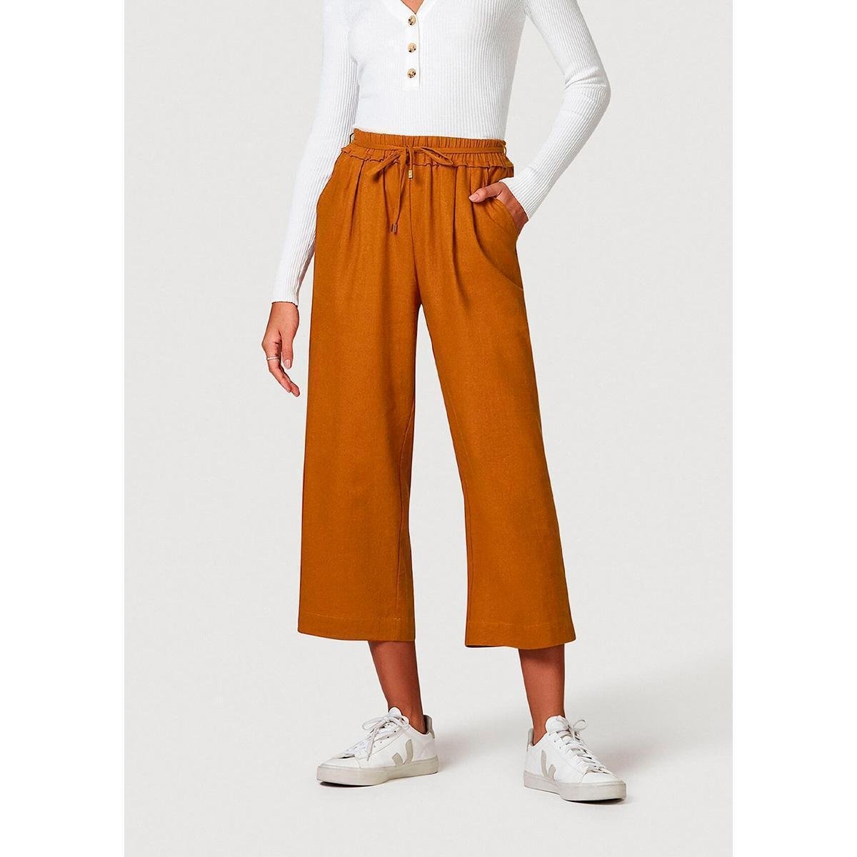 Calça Feminina Pantacourt Em Linho - K48B1ESI2 - Marrom Menor preço em Calça Feminina Pantacourt Em Linho - K48B1ESI2 - Marrom