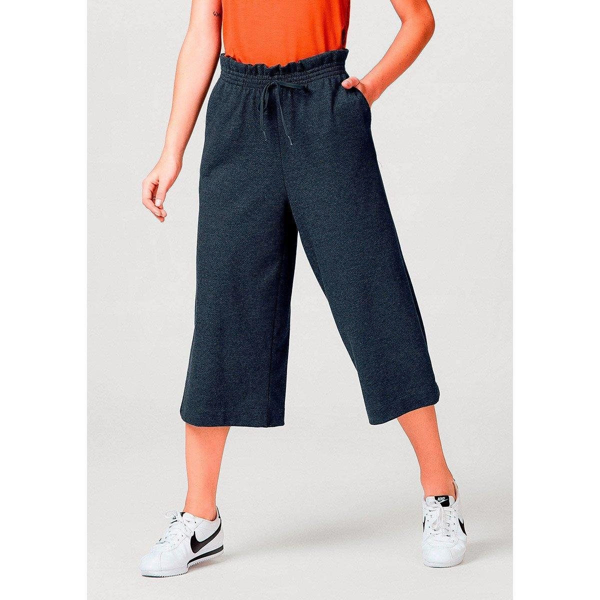 calça feminina pantacourt preta