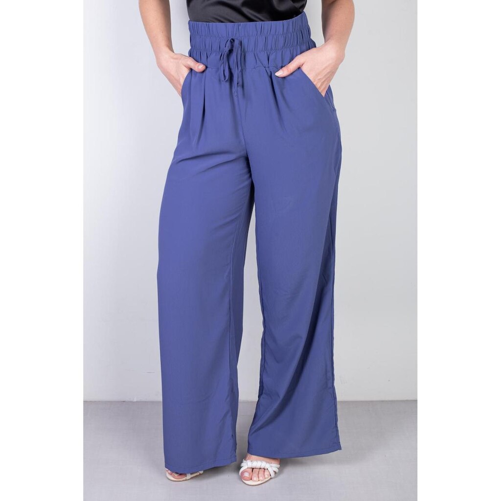 Calça feminina pantalona com elástico 51129
