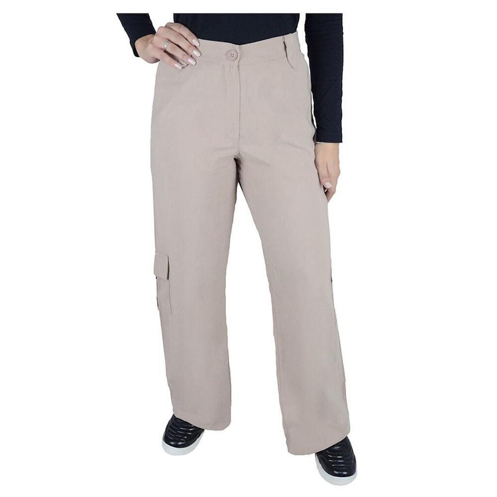 Calça Feminina Parado no Ar Wide Leg Bege - 730361