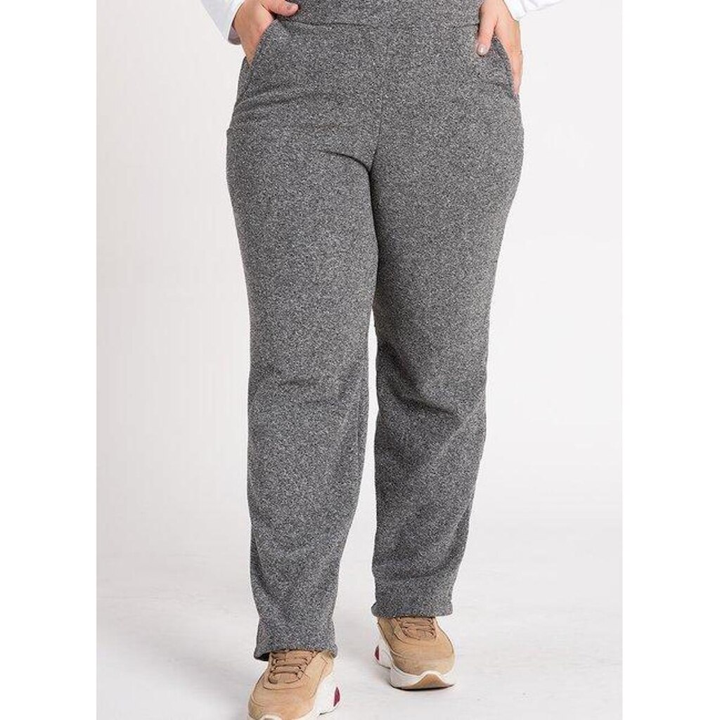Calça Feminina Plus Size Bouclê Cós Bolsos Frente - Serena