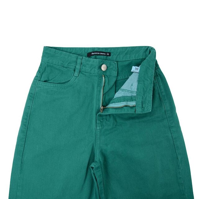 Calça Feminina Recuzza Sarja Wide Leg Verde - 10502