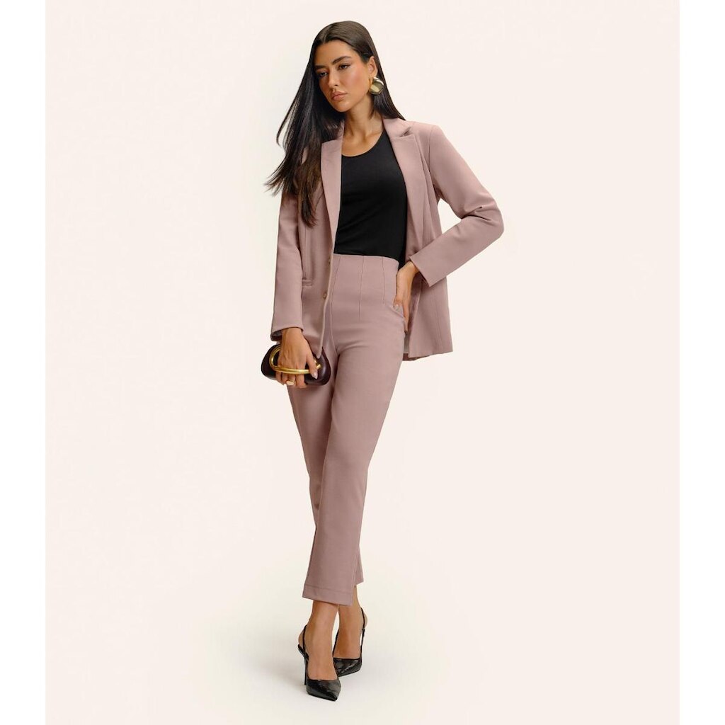 Calça Feminina Reta Ponto Roma Endless Rosa
