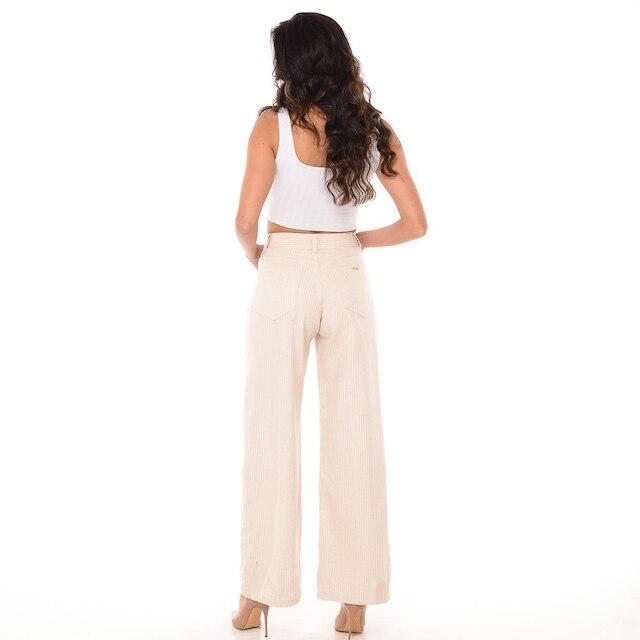 Calça Feminina Wide Leg Calça Básica Moda Social Pantalona