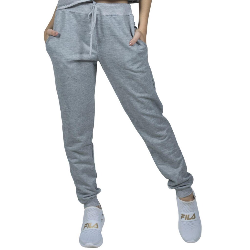 Calça Fitness Moletom Jogger Vekyo Roupa Para Treino Flanelada Inverno Moda Feminina Academia