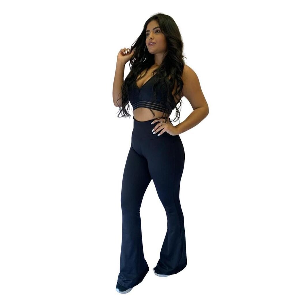 Calça flare bailarina feminina fitness