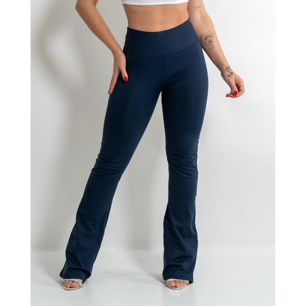 Calça Flare Feminina Boca De Sino Bailarina Cintura Alta
