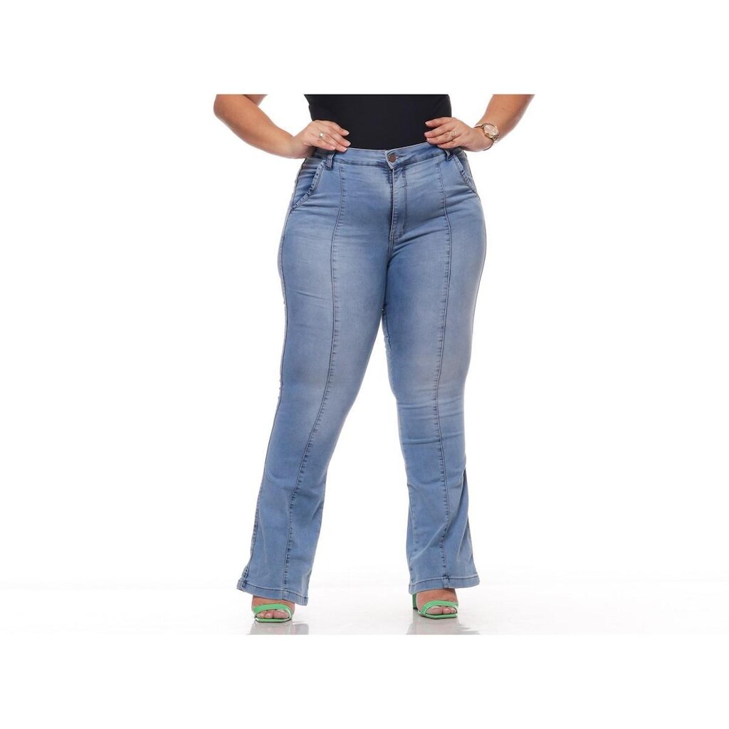 Calça Flare jeans Feminina PlusSize Bootcut Levanta bumbum