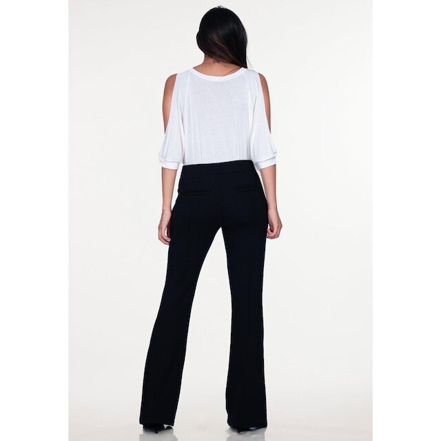 Calça Flare Malha Lisa Preta - P - Veste do 38 ao 40