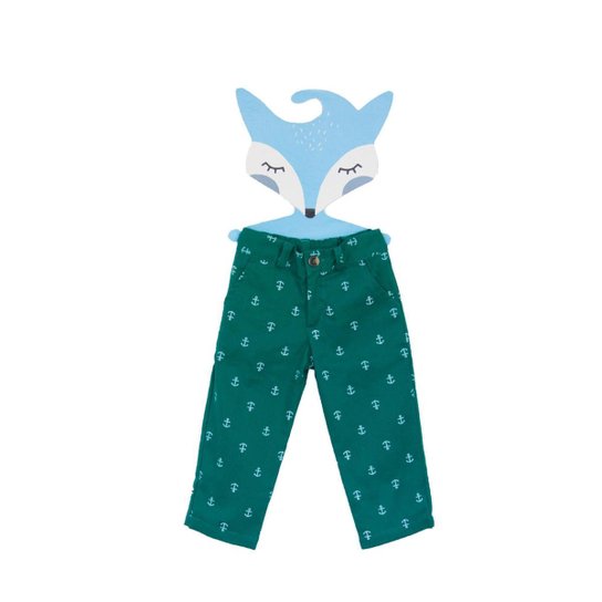 Calça Fredie Mon Petit Sarja Ancora Menino - Verde