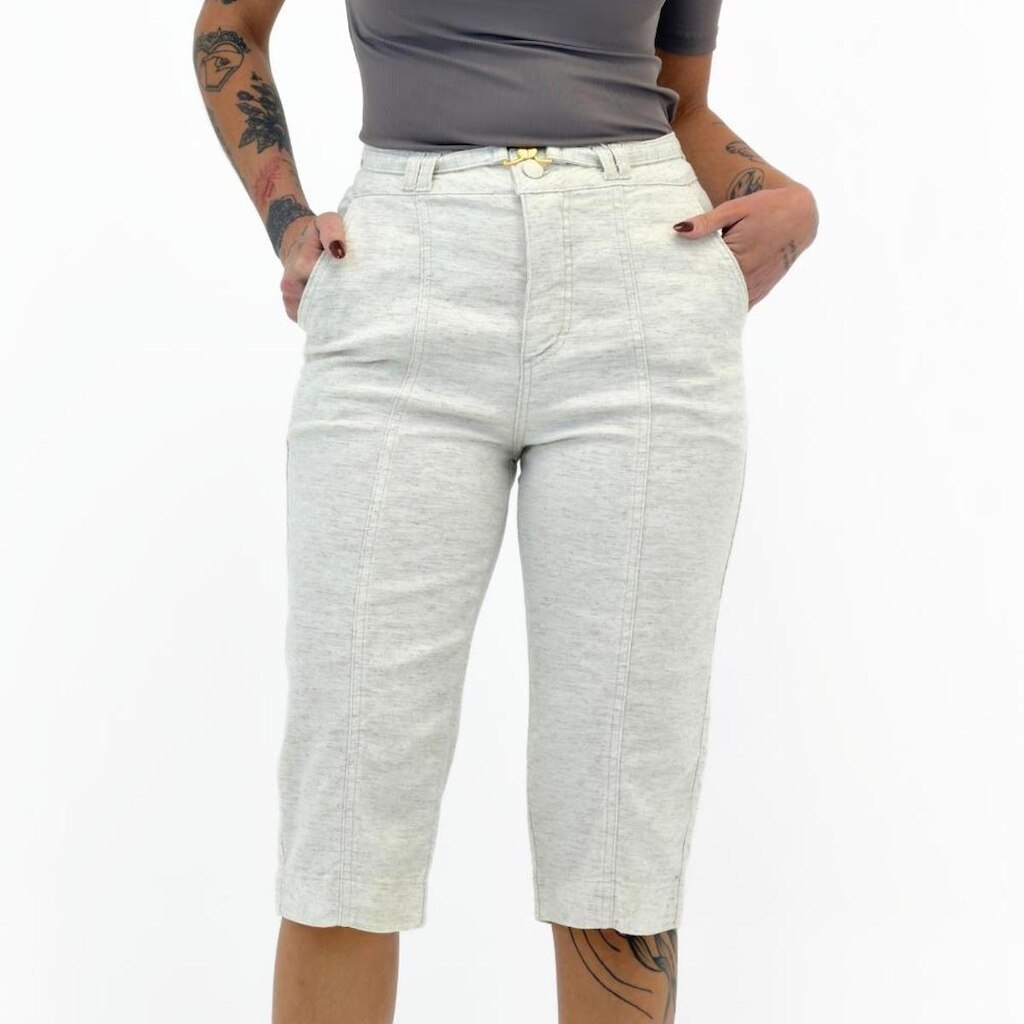 Calça Geração Moderna Capri em Tecido com Cinto Feminna