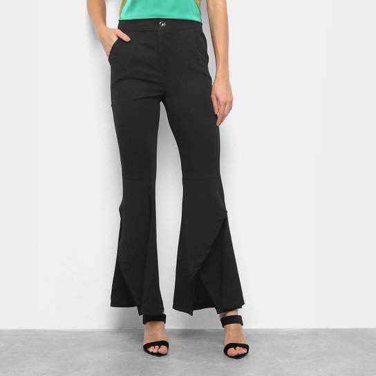Calça Heli Flare Lisa Feminina - Preto