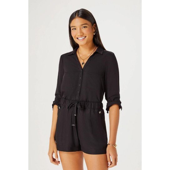 Calça Hering Básica Alfaiataria Feminina - Preto