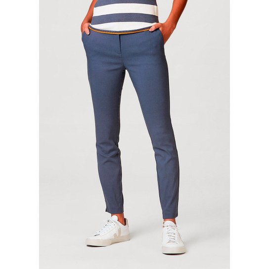 Calça Hering Básica Alfaiataria Feminina - Azul