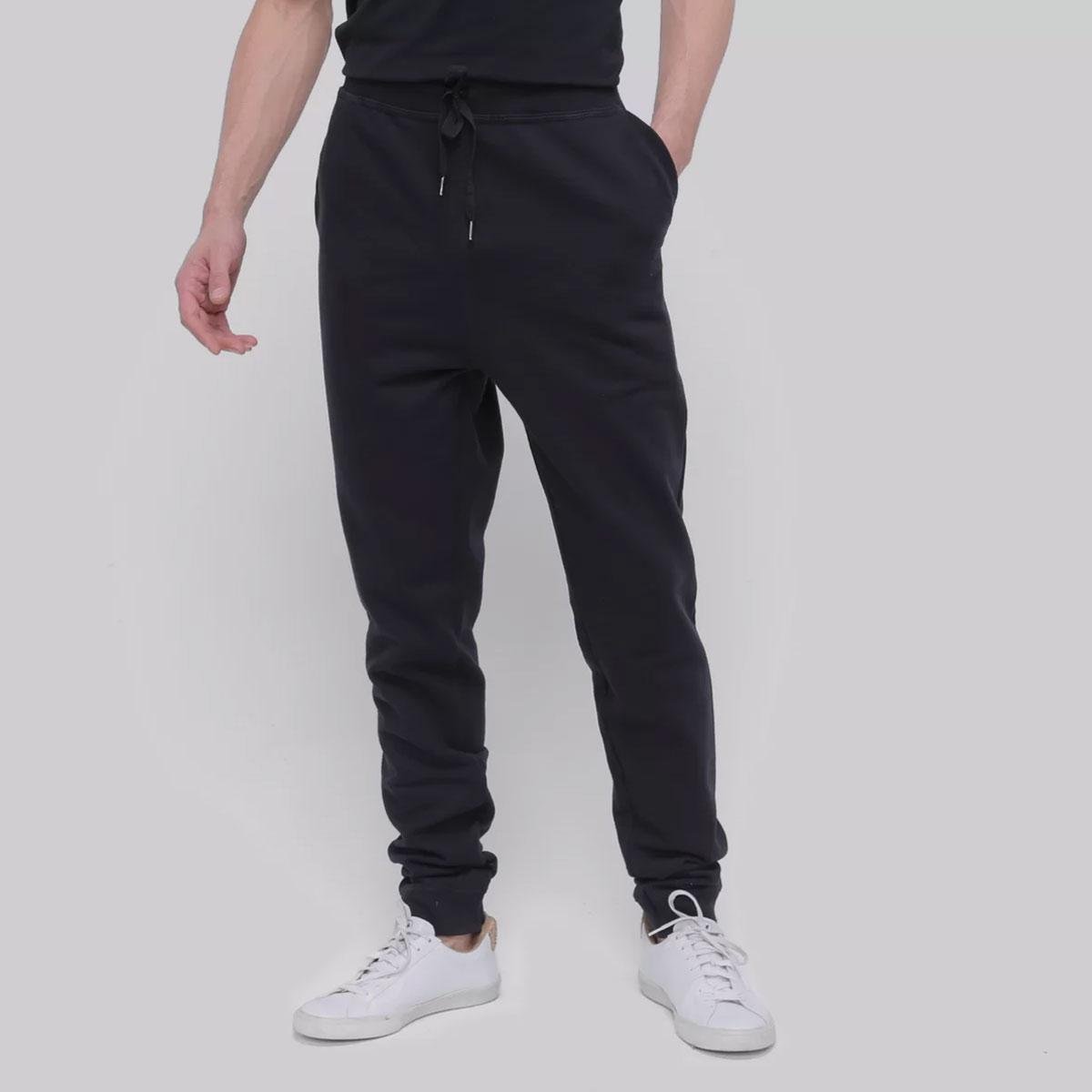 Calça Hering Moletom Esportiva Jogger Preta - Preto Menor preço em Calça Hering Moletom Esportiva Jogger Preta - Preto
