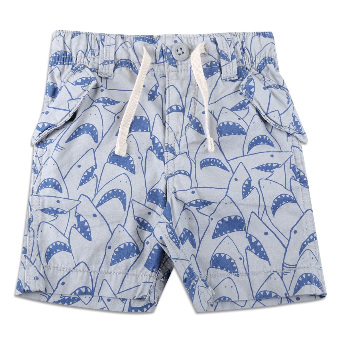 Calça Infantil Gap Tubarão Masculina - Azul Claro+Branco Menor preço em Calça Infantil Gap Tubarão Masculina - Azul Claro+Branco