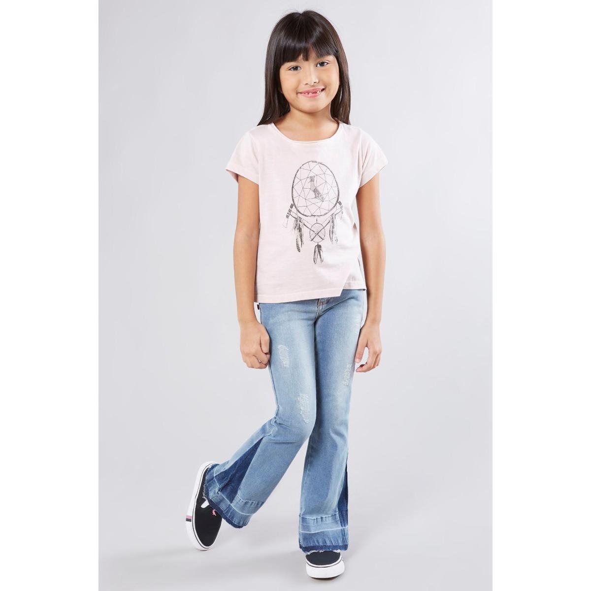 Calça Jeans Boca De Sino Para Criança Jeans Infantil Menina