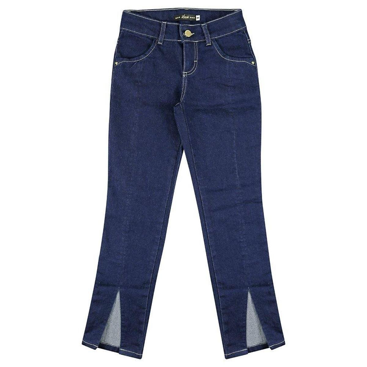 Calça Infantil Look Jeans Skinny Jeans Feminina - Azul Menor preço em Calça Infantil Look Jeans Skinny Jeans Feminina - Azul