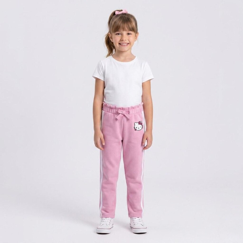 Calça Infantil Menina Moletom Hello Kitty Flare