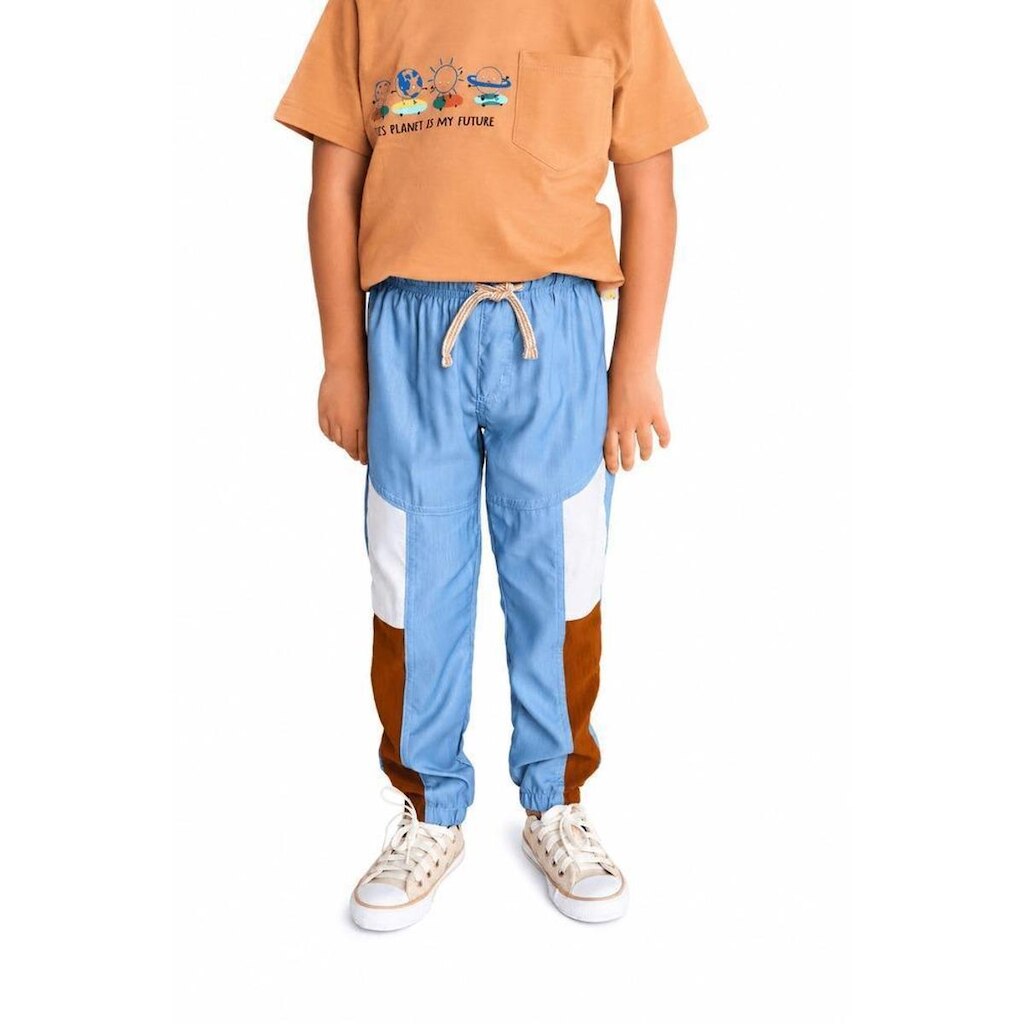 Calça Infantil Menino Acampamento Legal Alphabeto Azul