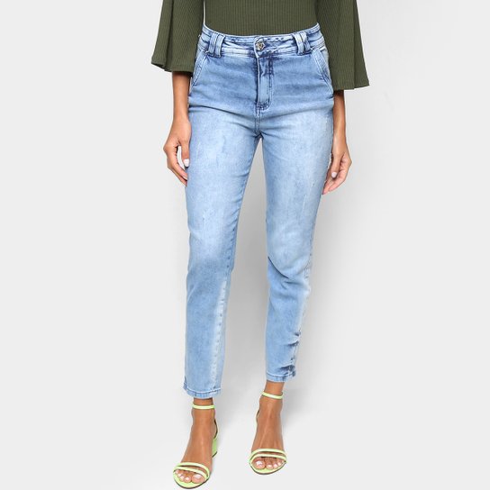 Calça Jeans Biotipo Mom Midi Feminina - Azul
