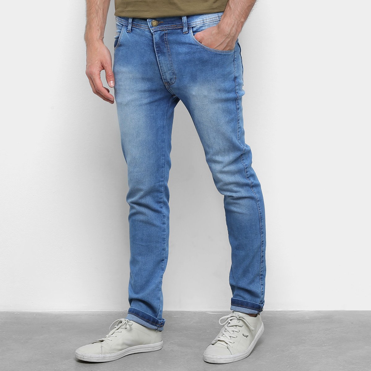 Calça Jeans Black River Skinny Estonada Masculina Menor preço em Calça Jeans Black River Skinny Estonada Masculina